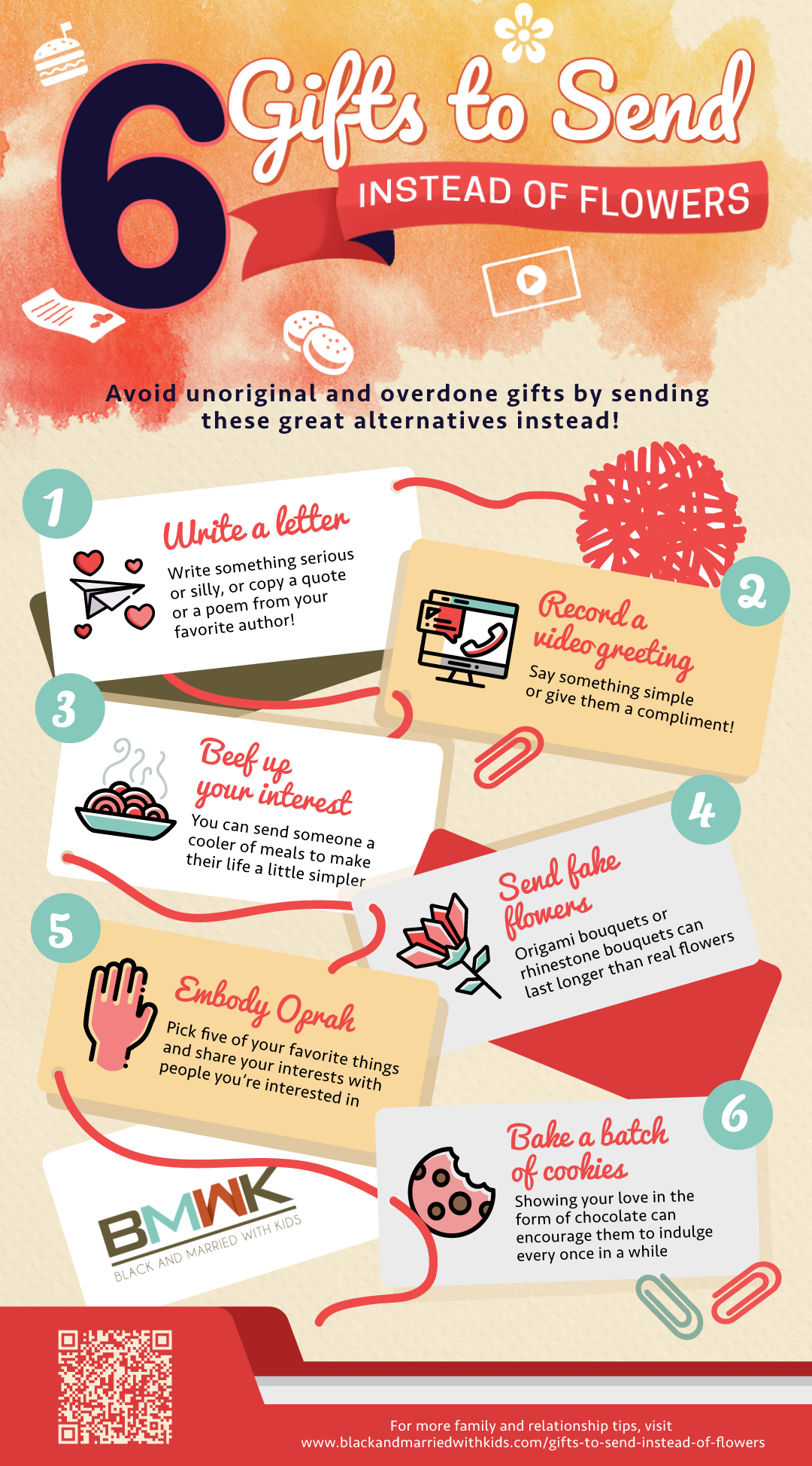 infographic | 6 Gifts To Send Instead Of Flowers | for her