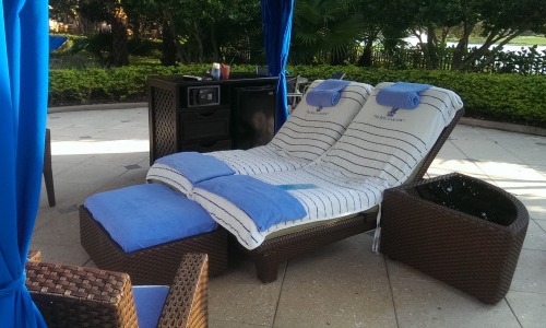 Our poolside cabana at the Ritz-Carlton.