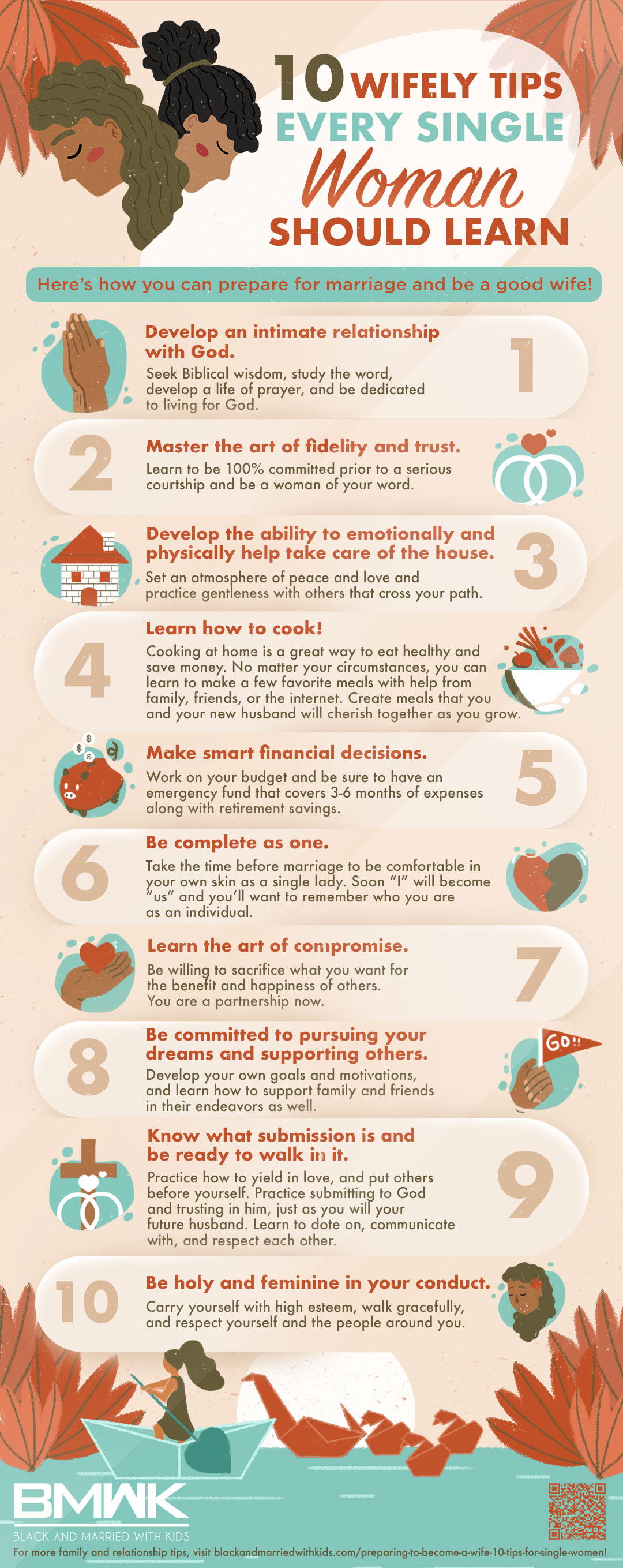 infographic | Preparing To Become A Wife: 10 Tips For Single Women