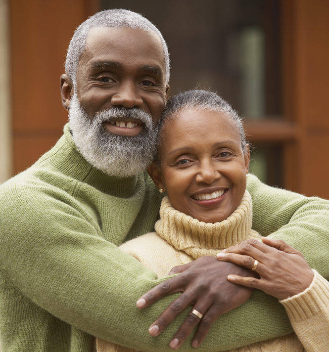 scripture for your marriage senior older black african american couple hugging outside
