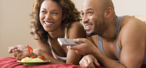 Couple Bed TV Food be present in your marriage